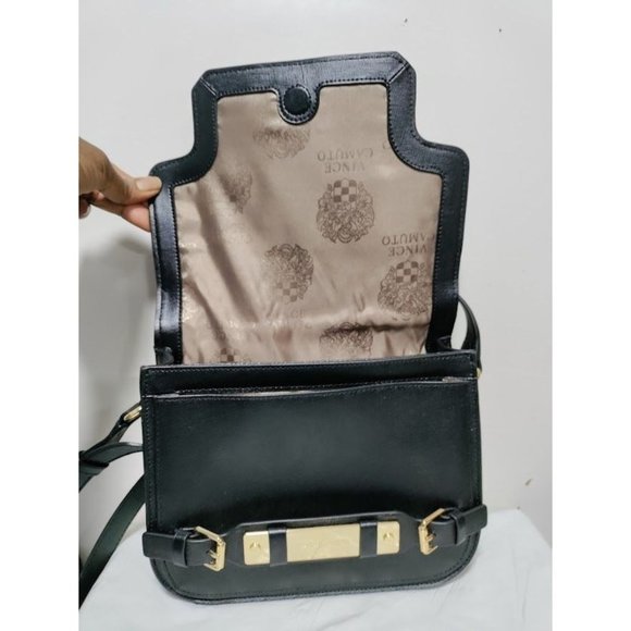 Vince Camuto Adjustable Strap Genuine Leather Crossbody Bag Black Women's - Picture 12 of 14